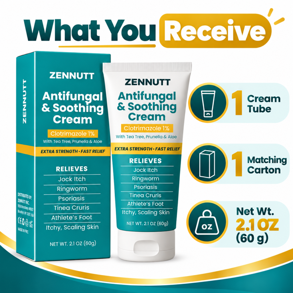 Antifungal Cream for Jock Itch, Ringworm, Psoriasis & Athlete’s Foot