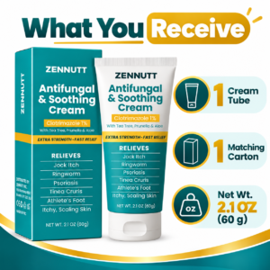 Antifungal Cream for Jock Itch, Ringworm, Psoriasis & Athlete’s Foot
